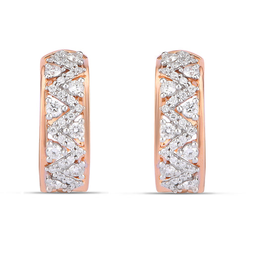 Art Deco Half Diamond  hoops