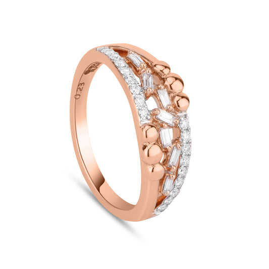 Abstract Baguette  Diamond Ring