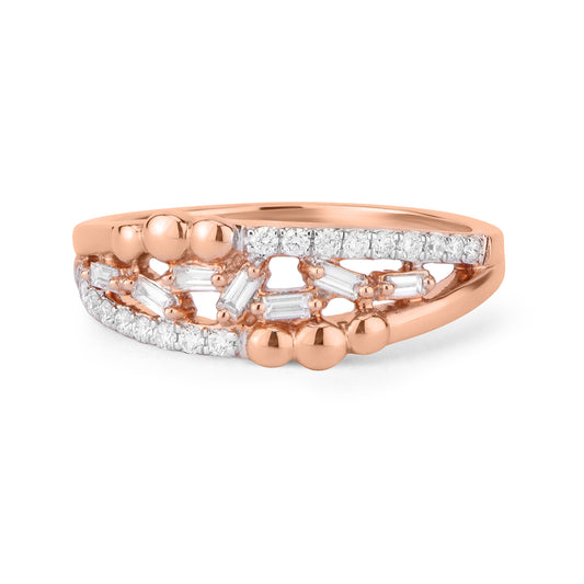 Abstract Baguette  Diamond Ring