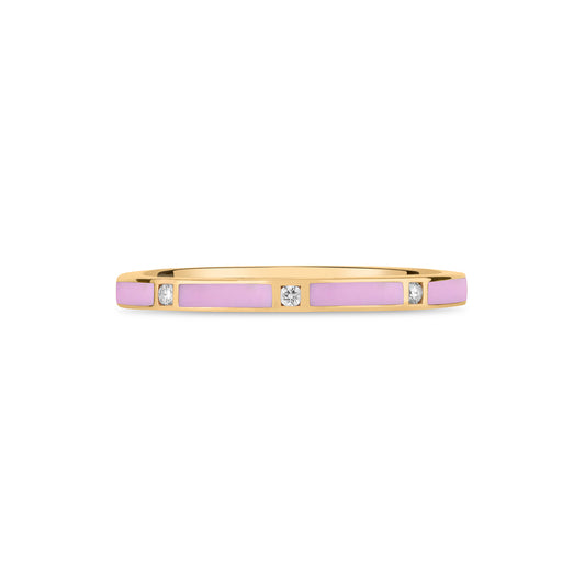 Stackable Light Pink Enamel Diamond Band