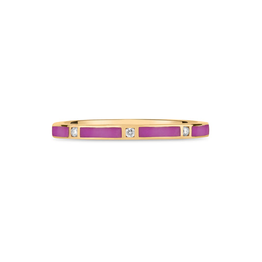 Stackable Purple Enamel Diamond Band